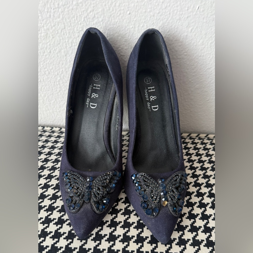 Women's Blue Embellished Heels